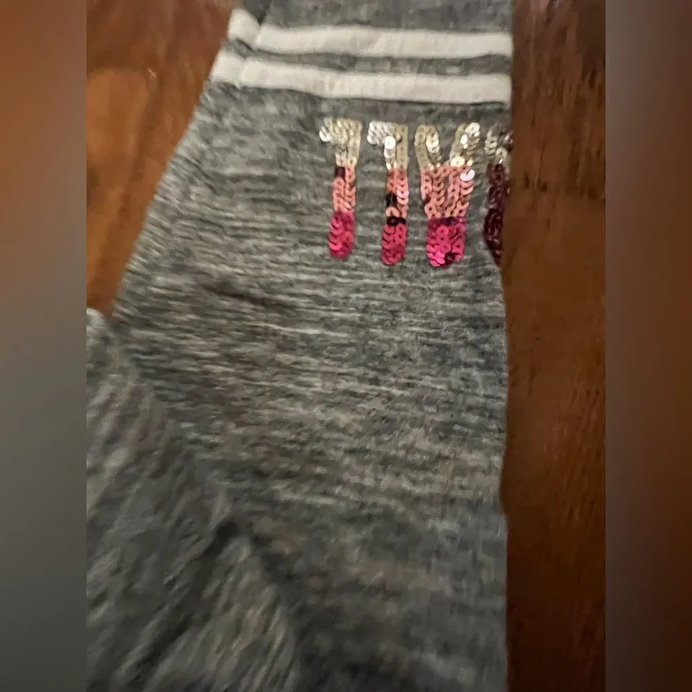 Justice Active gray with pink sequin soft ball jogger pants